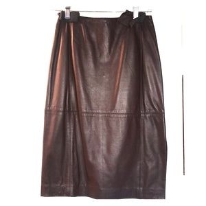 Chocolate Brown Leather skirt